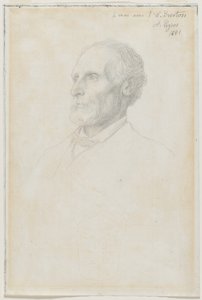Retrato de Sir Frederick W. Burton, Diretor da National Gallery, Londres de Alphonse Legros