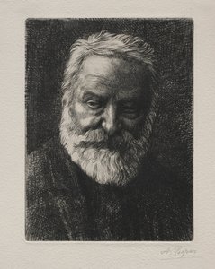 Retrato de Victor Hugo (2ª placa) de Alphonse Legros