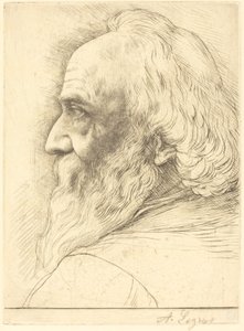 Autorretrato, 12ª chapa. de Alphonse Legros