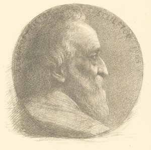 Auto-retrato, Medalhão, No.1, 9º prato, 1905. de Alphonse Legros
