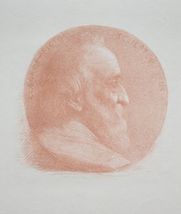 Auto-retrato, medalhão nº 2 (11ª placa) de Alphonse Legros