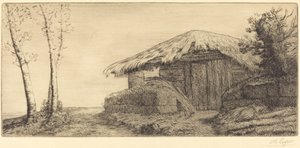 Cabana do pastor em uma encosta de Alphonse Legros