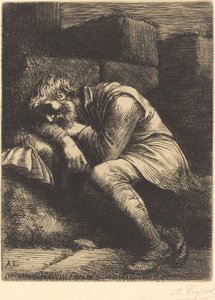 Mendigo Adormecido a Dormir Mendigo a Dormir. de Alphonse Legros