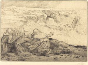 Pequeno barco em perigo (Barque em perigo) de Alphonse Legros