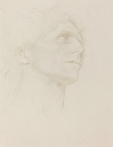 Estudo da cabeça da mulher, virada à direita. de Alphonse Legros