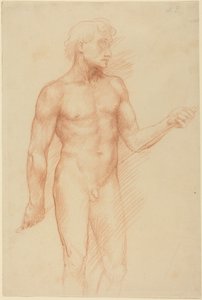 Estudo de uma figura masculina, segurando uma vara atrás das costas de Alphonse Legros