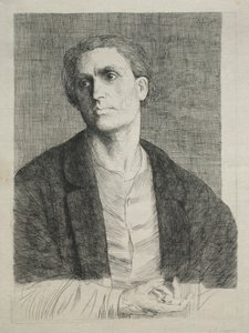 Estudo da cabeça de um homem de Alphonse Legros