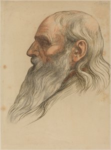 Estudo da cabeça de um homem com barba cheia. de Alphonse Legros
