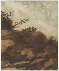 Pôr do sol sobre a colina, última metade do século XIX. de Alphonse Legros