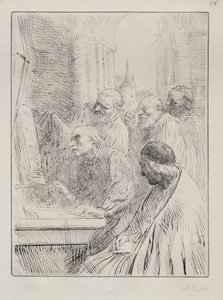 Os monges na igreja de Alphonse Legros