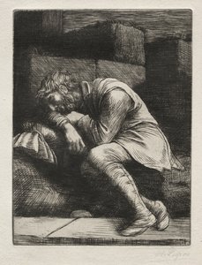 O Mendigo Adormecido. de Alphonse Legros