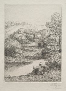 The Washing Place, chamado The Washerwomen (Le Lavoir, Dite "Les Laveuses") de Alphonse Legros