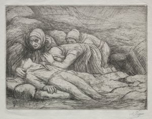Triunfo da Morte: Morte em uma família de Marinheiros. de Alphonse Legros