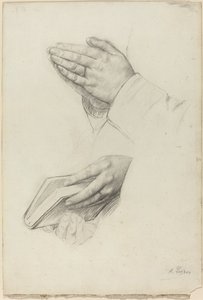 Dois estudos de mãos de Alphonse Legros