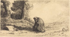 Vagabundo a caminhar por uma ruela de Alphonse Legros