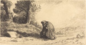 Vagabundo movendo-se ao longo de uma pista Um vagabundo movendo-se ao longo de uma pista. de Alphonse Legros