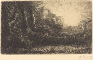 Vista de um castelo (Chateau de Poillet) de Alphonse Legros