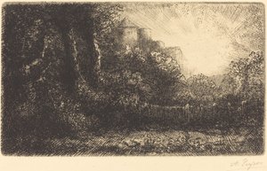 Vista de um Chateau Chateau de Poillet. de Alphonse Legros