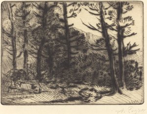 Woods in Winter Sun, 2ª placa Winter Sun in the Woods. de Alphonse Legros