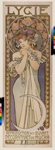 Cartaz publicitário para o grupo de dança Lygie. Pôster de Alfons Maria Mucha (Alphonse Marie Mucha de Alphonse Marie Mucha