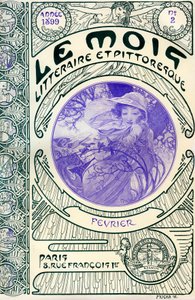 Capa da revista (revista mensal) Le Month litteraire et picturesque de Alphonse Mucha (1860-1939): mês de Fevereiro de 1899 - Maison de la Bonne Presse - de Alphonse Mucha