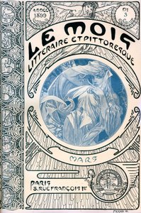 Capa da revista (revista mensal) The Litterary and Picturesque Month by Alphonse Mucha (1860-1939): Março 1899 - Maison de la Bonne Presse - de Alphonse Mucha
