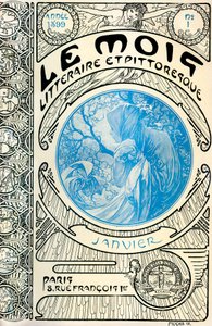 Capa da revista (revista mensal) The Litterary and Picturesque Month by Alphonse Mucha (1860-1939): Janeiro 1899 - Maison de la Bonne Presse - de Alphonse Mucha