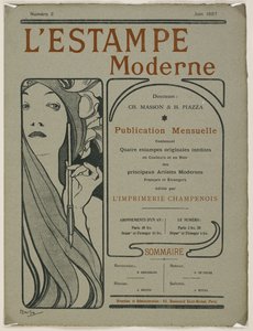 Capa: capa de L&39;Estampe moderne, junho de 1897 (cor lito) de Alphonse Mucha