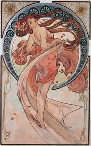 Dança (Rosa) de Alphonse Mucha
