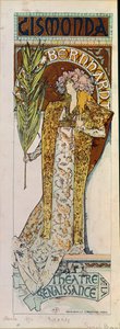 Gismonda com a atriz Sarah Bernhardt ... de Alphonse Marie Mucha