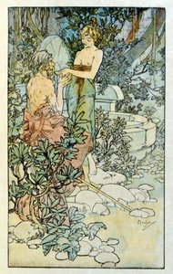 Ilustração de Alphonse Mucha de "Clio" uma obra do autor francês Anatole France. 1900. Mucha (1860 1939). foi pintor de "Art Nouveau checo". de Alphonse Mucha