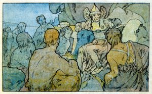 Ilustração de Alphonse Mucha de "Clio" uma obra do autor francês Anatole France. 1900. Mucha (1860 1939). foi pintor de "Art Nouveau checo". de Alphonse Mucha