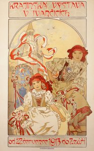 Exposição de paisagens em Ivancicich, 1913 de Alphonse Mucha