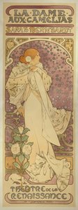 "La Dame aux Camélias", com Sarah Bernhardt de Alphonse Mucha