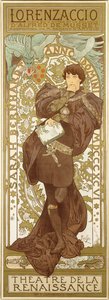 Lorenzaccio, representando a figura permanente de Sarah Bernhardt no papel, 1896 de Alphonse Mucha