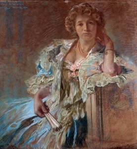 Retrato de Berthe Lalande. Pintura de Alphonse Mucha (1860-1939) de Alphonse Mucha