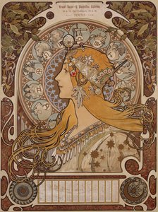 Zodíaco, Grande Bazar e novas galerias, passeios de Alphonse Mucha