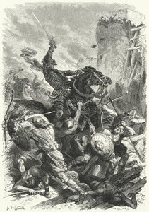 Conde Odo defendendo Paris contra os normandos, 886 (gravura)