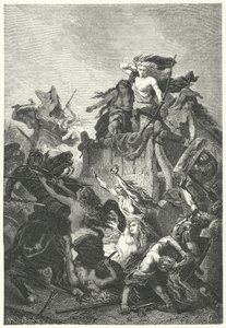 Mulheres germânicas defendendo seu campo até a morte (gravura)