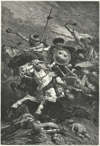 Hunos carregando na Batalha de Chalons, 451 (gravura)