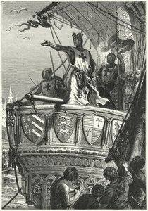 Regresso dos Cruzados da Palestina (gravura) de Alphonse Marie de (after) Neuville