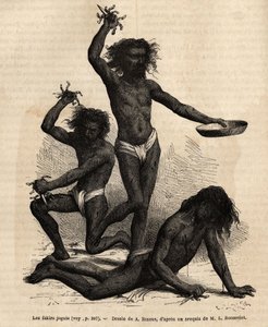 Joguis fakirs, na Feira de Bhopal, são mendigos religiosos que quase desnudam e suas faíscas de cabelo, andam por aí gritando e fazendo uma espécie de dança macabra, empunhando longos punhais de acere aparados com correntes de aço, que afundam alucinações  de Alphonse Marie de Neuville