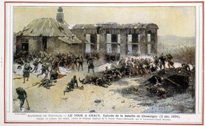 Le oven à Chaux - Episódio da Batalha de Champigny (12/02/1870) por Alphonse de Neuville. Gravado pelo Tenente Coronel Rousset da "História Geral da Guerra de Franco Alemão". de Alphonse Marie de Neuville