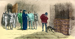 Luís 11 em frente ao Cardeal de La Balue, prisioneiro (Gravura) de Alphonse Marie de Neuville