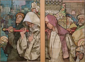 A.Mucha, Janela de São Vito em Praga / Papelão 1931 de Alphonse Mucha