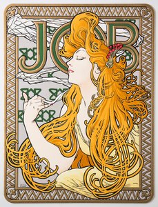 Cartaz publicitário para o papel de seda Job, 1897.