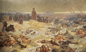 Após a batalha de Grunwald. A solidariedade dos eslavos do norte O ciclo A epopeia eslava de Alphonse Mucha