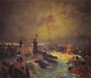 Após a Batalha de Vítkov Hill O ciclo A Epopeia Eslava de Alphonse Mucha