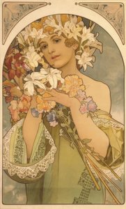 flores de Alphonse Mucha