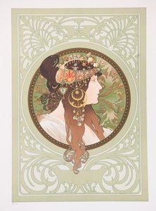 Chefes bizantinos: Morena, 1897. de Alphonse Mucha